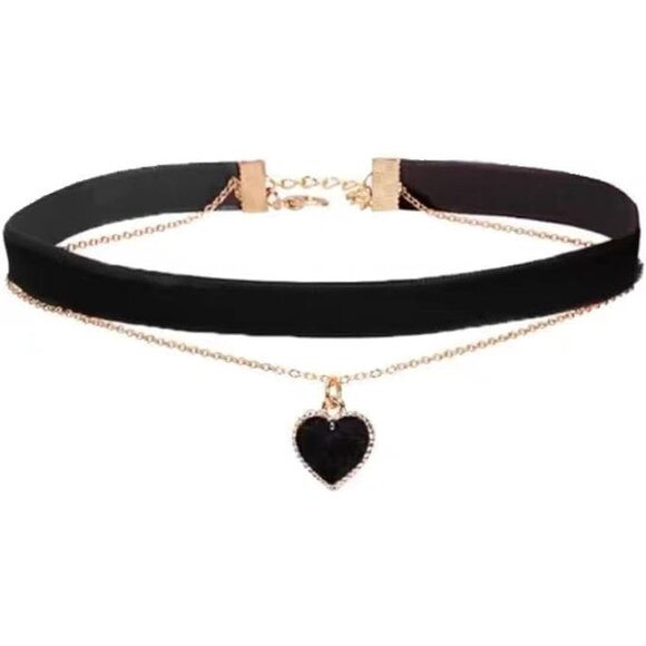 Accessories - Velvet Heart Necklace Adjustable Choker Women Girls Gift Elegant Classic